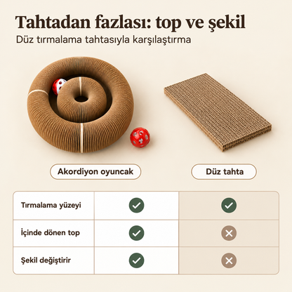 Akordiyon kedi tırmalama oyuncağı