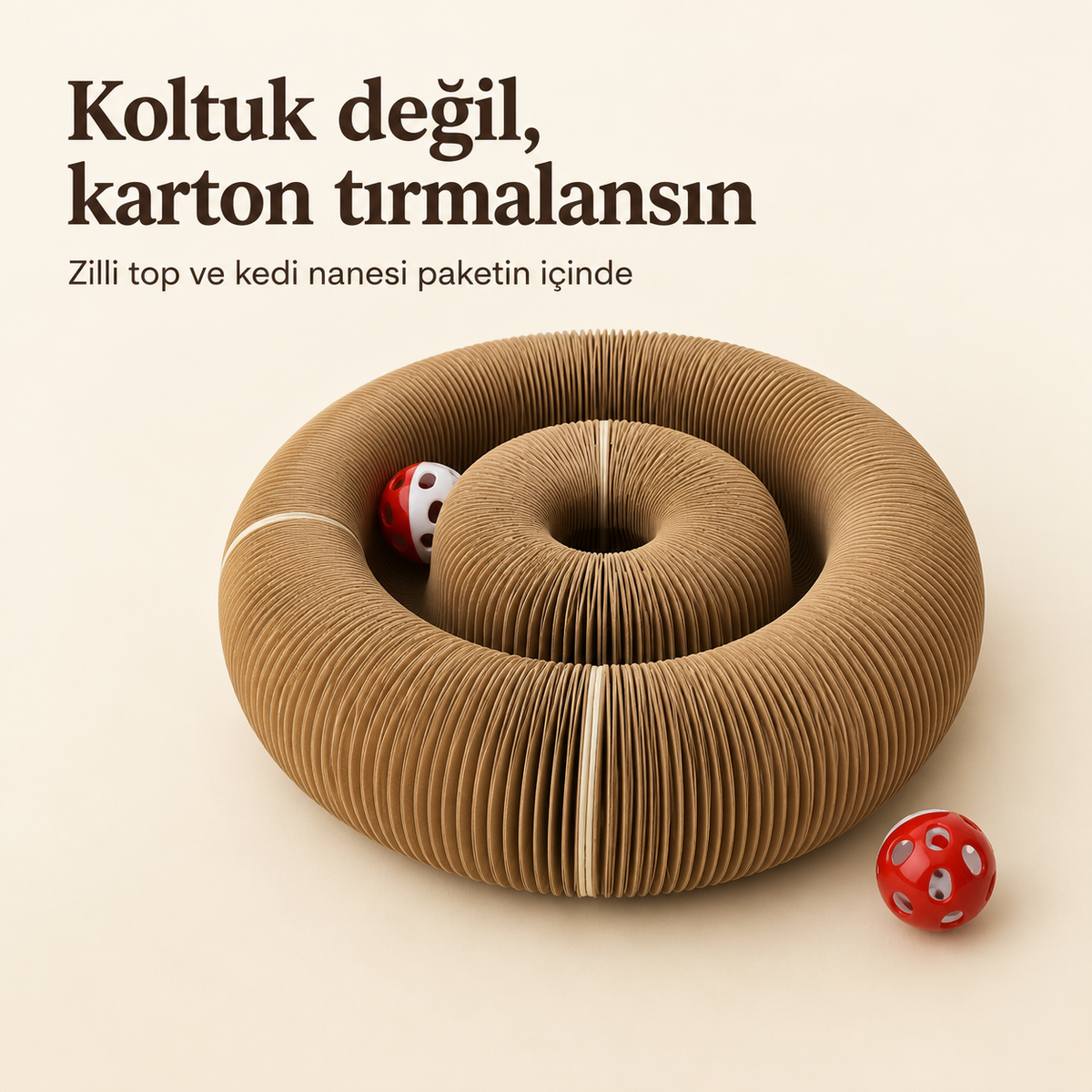 Akordiyon kedi tırmalama oyuncağı