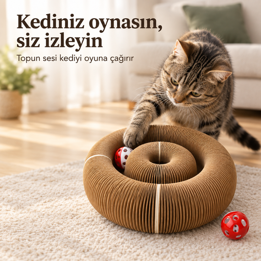 Akordiyon kedi tırmalama oyuncağı