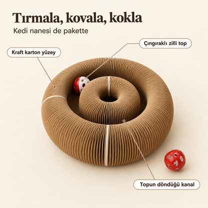 Akordiyon kedi tırmalama oyuncağı